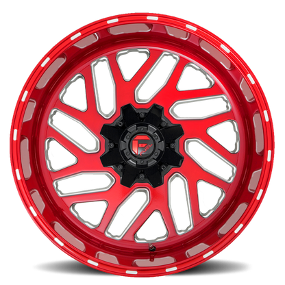 Aluminum Wheels 24X12 Triton D691 8 On 180 Candy Red Milled 124.2 Bore -44 Offset Mesh Spoke Fuel Off Road Wheels