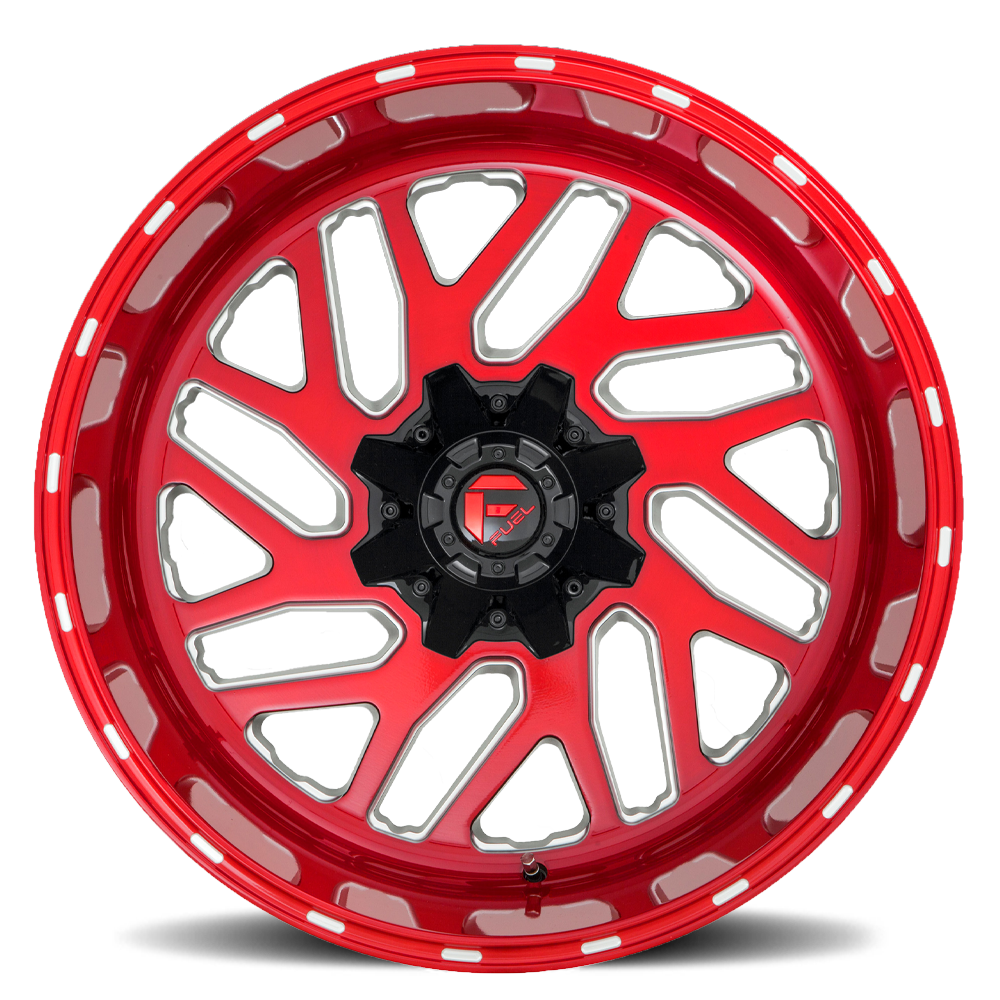 Aluminum Wheels 24X12 Triton D691 5 On 127/5 On 139.7 Candy Red Milled 87.1 Bore -44 Offset Mesh Spoke Fuel Off Road Wheels