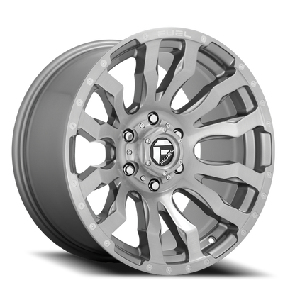 Aluminum Wheels 20X10 Blitz D693 8 On 170 Brushed Gunmetal Gray Tinted Clear 125.1 Bore -18 Offset Multi Spoke Fuel Off Road Wheels
