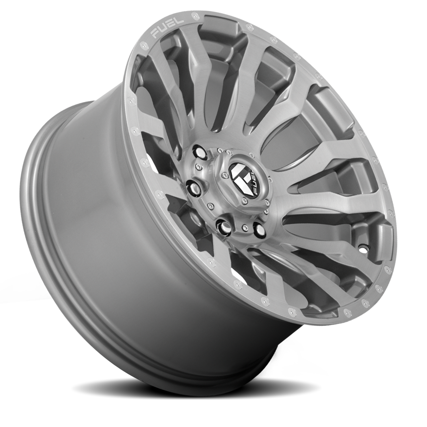 Aluminum Wheels 20X9 Blitz D693 8 On 180 Brushed Gunmetal Gray Tinted Clear 124.2 Bore 20 Offset Multi Spoke Fuel Off Road Wheels