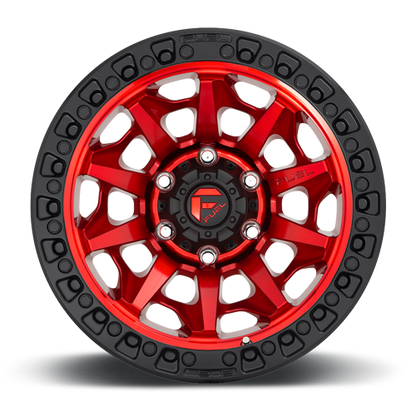 Aluminum Wheels 18X9 Covert D695 8 On 170 Candy Red Black Bead Ring 125.1 Bore -12 Offset Multi Spoke Fuel Off Road Wheels