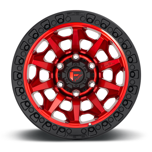 Aluminum Wheels 20X10 Covert D695 8 On 170 Candy Red Black Bead Ring 125.12 Bore -18 Offset Multi Spoke Fuel Off Road Wheels