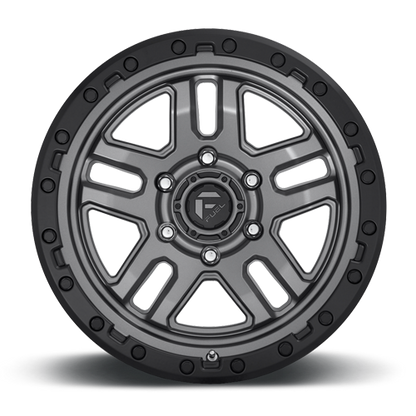 Aluminum Wheels 17X9 AMMO D701 6 On 135 Matte Gunmetal Gray W/Black Bead Ring 87.1 Bore -12 Offset 5 Spoke Fuel Off Road Wheels