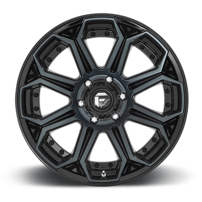 Aluminum Wheels 18X9 Siege D704 6 On 135 Gloss Black Machined Double Dark Tint 87.1 Bore 1 Offset Fuel Off Road Wheels