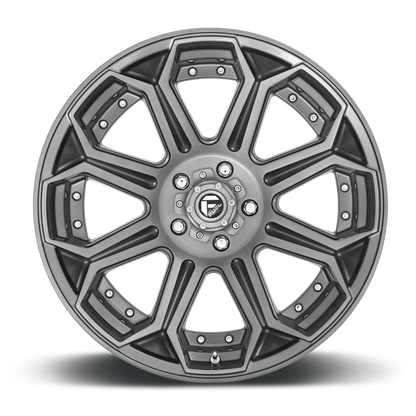 Aluminum Wheels 18X9 Siege D705 5 On 150 Brushed Gunmetal Gray Tinted Clear 110.2 Bore 1 Offset Fuel Off Road Wheels