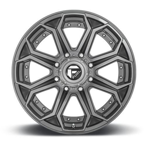 Aluminum Wheels 20X10 Siege D705 8 On 170 Brushed Gunmetal Gray Tinted Clear 125.1 Bore -18 Offset Fuel Off Road Wheels