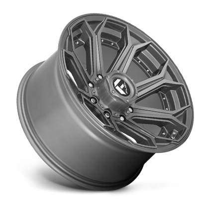 Aluminum Wheels 20X10 Siege D705 8 On 165.1 Brushed Gunmetal Gray Tinted Clear 125.1 Bore -18 Offset Fuel Off Road Wheels
