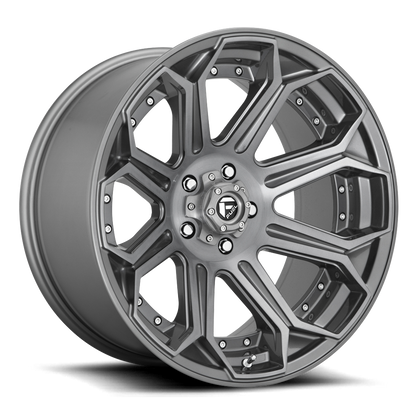 Aluminum Wheels 20X9 Siege D705 5 On 150 Brushed Gunmetal Gray Tinted Clear 110.2 Bore 1 Offset Fuel Off Road Wheels