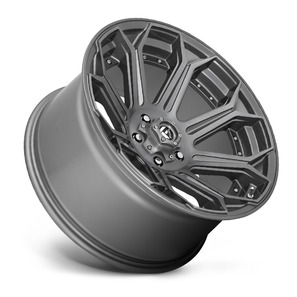 Aluminum Wheels 20X9 Siege D705 5 On 150 Brushed Gunmetal Gray Tinted Clear 110.2 Bore 1 Offset Fuel Off Road Wheels