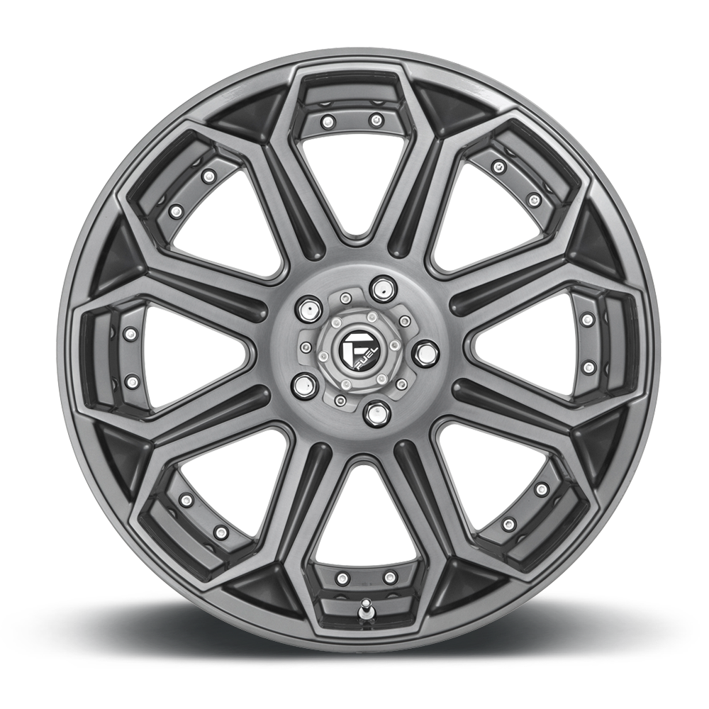 Aluminum Wheels 20X9 Siege D705 5 On 139.7 Brushed Gunmetal Gray Tinted Clear 78 Bore 1 Offset Fuel Off Road Wheels