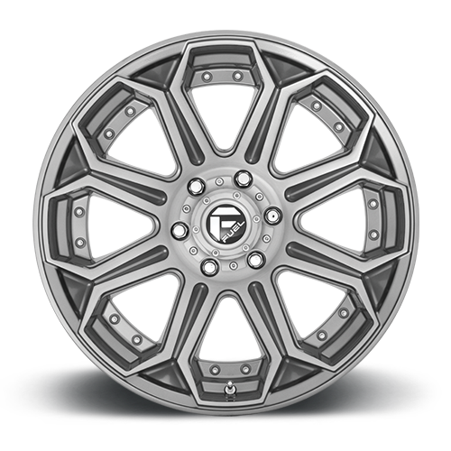 Aluminum Wheels 22X10 Siege D705 6 On 139.7 Brushed Gunmetal Gray Tinted Clear 106.1 Bore -18 Offset Fuel Off Road Wheels