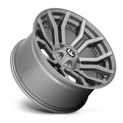 Aluminum Wheels 20X10 Rage Platinum D713 6 On 135/6 On 139.7 Brushed Gunmetal Gray Tinted Clear 106.1 Bore -18 Offset Fuel Off Road Wheels
