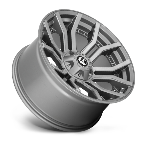 Aluminum Wheels 22X10 Rage Platinum D713 5 On 127/5 On 139.7 Brushed Gunmetal Gray Tinted Clear 87.1 Bore -18 Offset Fuel Off Road Wheels