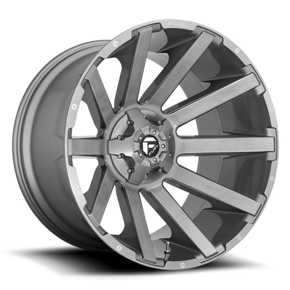 Aluminum Wheels 20X10 Contra Platinum D714 5 On 139.7/5 On 150 Brush Gunmetal Gray/Clear Tint 110.1 Bore -18 Offset Multi Spoke Fuel Off Road Wheels