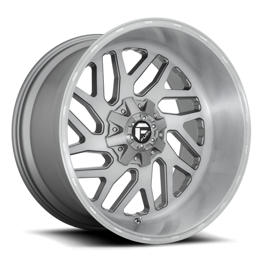 Aluminum Wheels 22X10 Triton Platinum D715 8 On 165.1 Brush Gunmetal Gray/Clear Tint 125.1 Bore -18 Offset Mesh Spoke Fuel Off Road Wheels