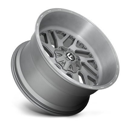 Aluminum Wheels 22X10 Triton Platinum D715 6 On 135/6 On 139.7 Brush Gunmetal Gray/Clear Tint 106.1 Bore -19 Offset Mesh Spoke Fuel Off Road Wheels
