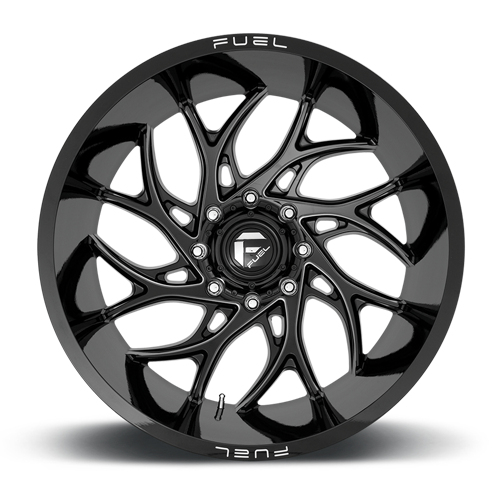 Aluminum Wheels 22X10 Runner D741 6 On 139.7 Gloss Black Milled 106.1 Bore -18 Offset Fuel Off Road Wheels