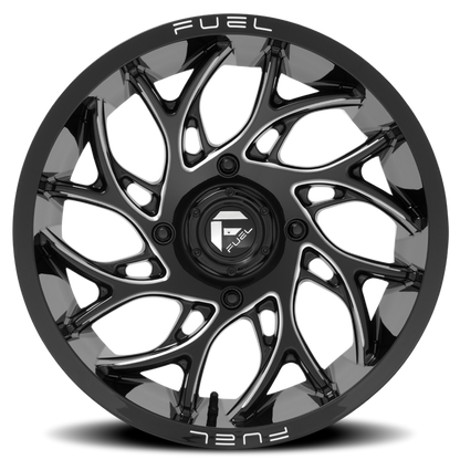 Aluminum Wheels 22X7 Runner UTV D741 4 On 137 Gloss Black Milled 110.2 Bore 13 Offset Fuel Off Road Wheels