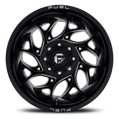 Dually Wheels 22X8.25 Runner Dually D741 8 On 210 Gloss Black Milled 154.3 Bore -195 Offset 8 Spoke Outer Dually Fuel Off Road Wheels