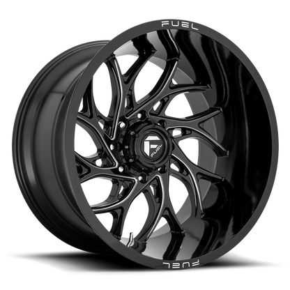 Aluminum Wheels 26X14 Runner D741 8 On 165.1 Gloss Black Milled 125.2 Bore -75 Offset Fuel Off Road Wheels