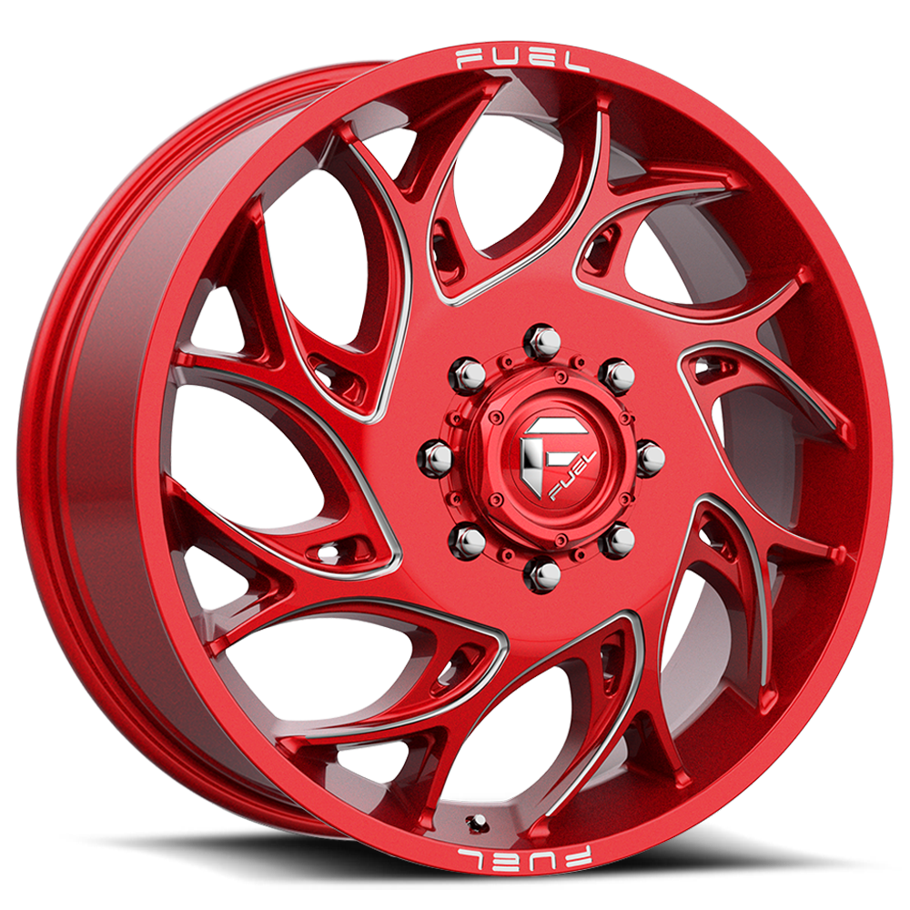 Dually Wheels 20X8.25 Runner Dually D742 8 On 165.1 Candy Red Milled 121.6 Bore 105 Offset 8 Spoke Front Dually Fuel Off Road Wheels
