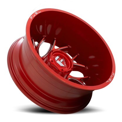 Dually Wheels 20X8.25 Runner Dually D742 8 On 210 Candy Red Milled 154.3 Bore -221 Offset 8 Spoke Outer Dually Fuel Off Road Wheels