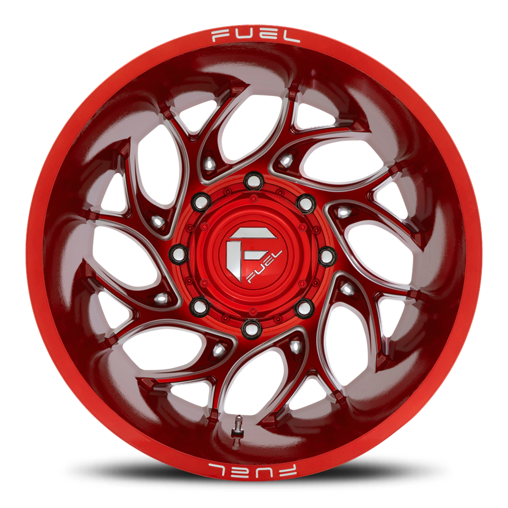 Dually Wheels 20X8.25 Runner Dually D742 8 On 210 Candy Red Milled 154.3 Bore -221 Offset 8 Spoke Outer Dually Fuel Off Road Wheels