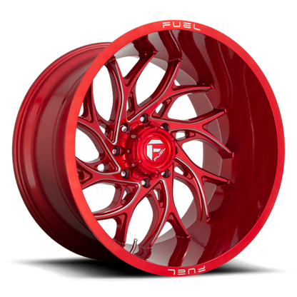 Aluminum Wheels 22X10 Runner D742 8 On 165.1 Candy Red Milled 125.2 Bore -18 Offset Fuel Off Road Wheels