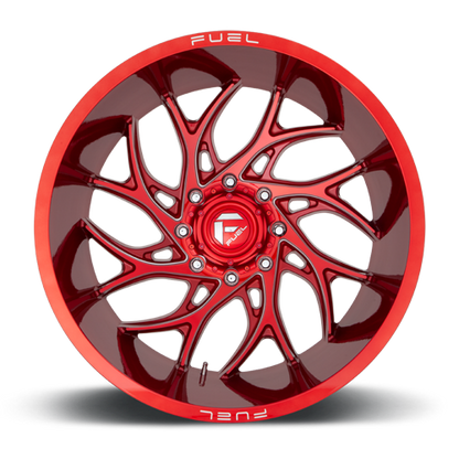 Aluminum Wheels 22X10 Runner D742 8 On 165.1 Candy Red Milled 125.2 Bore -18 Offset Fuel Off Road Wheels