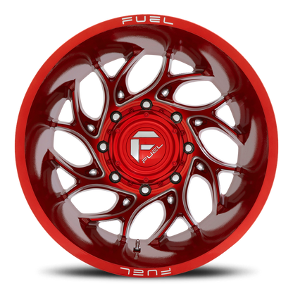 Dually Wheels 22X8.25 Runner Dually D742 8 On 200 Candy Red Milled 142.2 Bore -227 Offset 8 Spoke Outer Dually Fuel Off Road Wheels