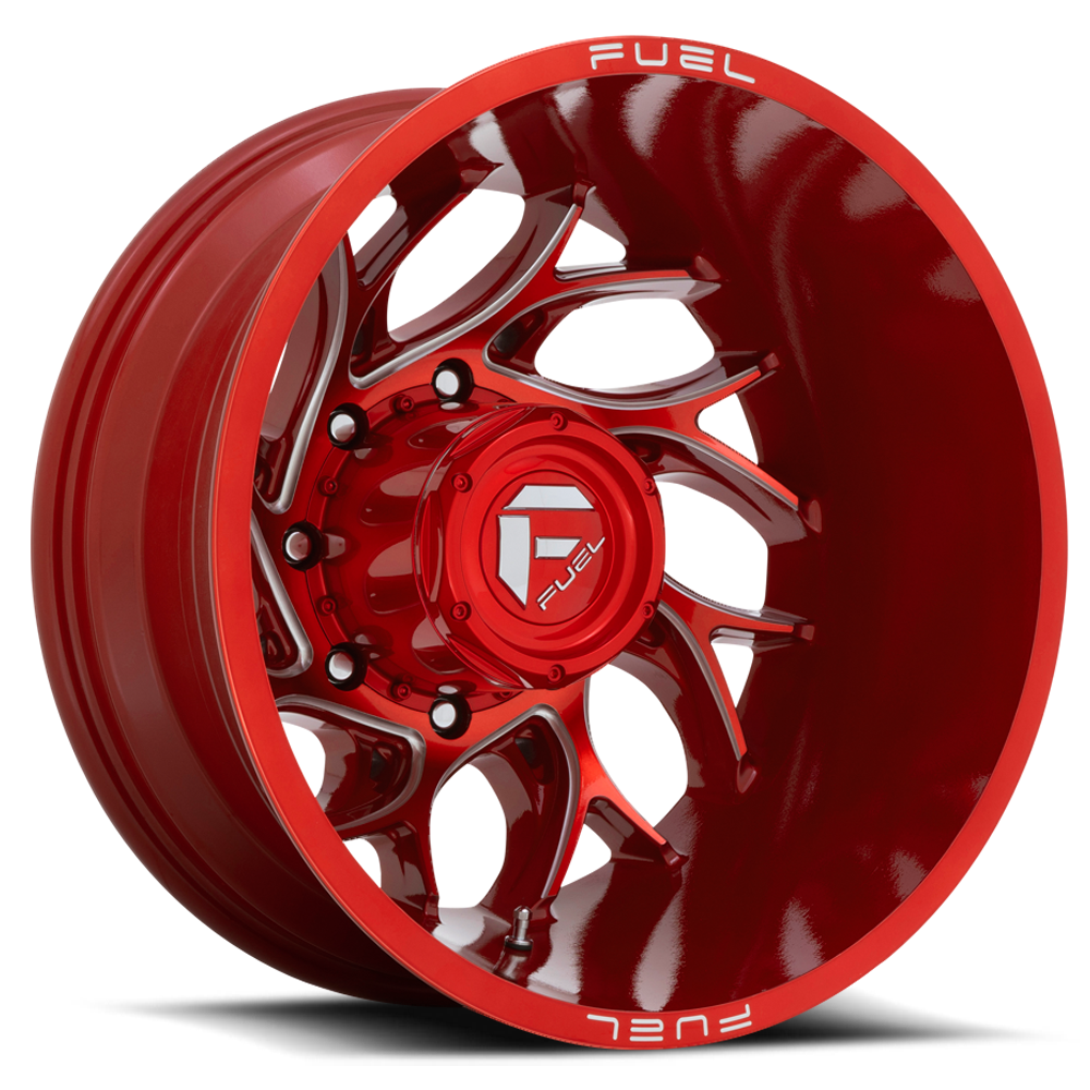 Dually Wheels 22X8.25 Runner Dually D742 8 On 210 Candy Red Milled 154.3 Bore -246 Offset 8 Spoke Outer Dually Fuel Off Road Wheels