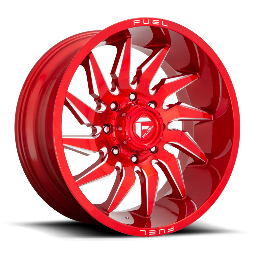 Aluminum Wheels 20X10 Saber D745 8 On 165.1 Candy Red Milled 125.2 Bore -18 Offset Fuel Off Road Wheels