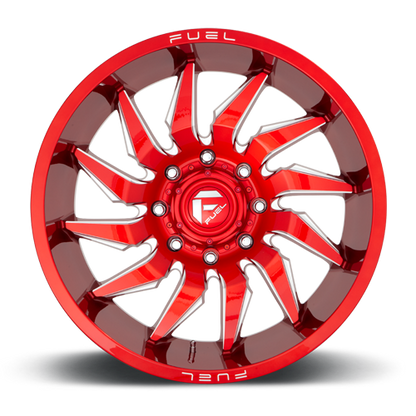 Aluminum Wheels 22X10 Saber D745 8 On 170 Candy Red Milled 125.1 Bore -18 Offset Fuel Off Road Wheels