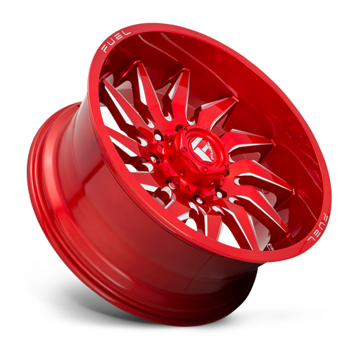 Aluminum Wheels 22X10 Saber D745 6 On 135 Candy Red Milled 87.1 Bore -18 Offset Fuel Off Road Wheels