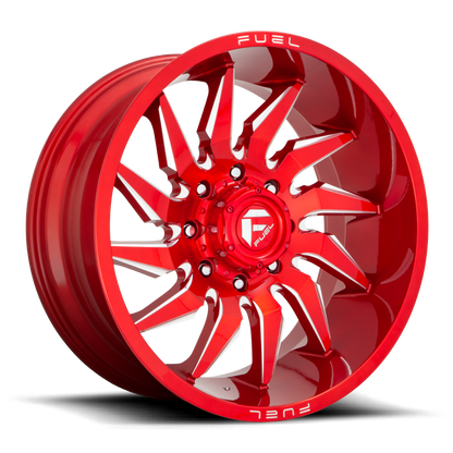 Aluminum Wheels 24X12 Saber D745 8 On 170 Candy Red Milled 125.1 Bore -44 Offset Fuel Off Road Wheels