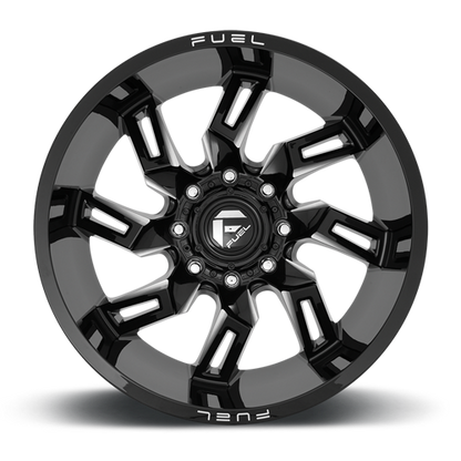 Aluminum Wheels 22X10 Lockdown D747 8 On 180 Gloss Black Milled 124.3 Bore -18 Offset Fuel Off Road Wheels