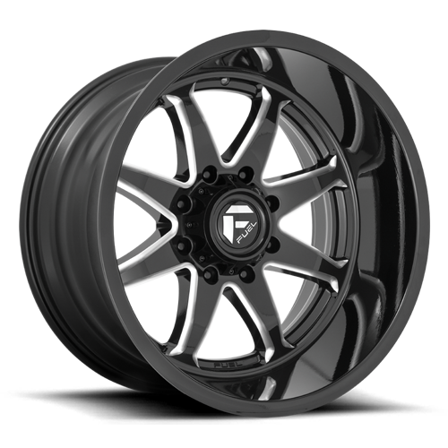 Aluminum Wheels 22X10 Hammer D749 8 On 170 Gloss Black Milled 125.1 Bore -18 Offset Fuel Off Road Wheels