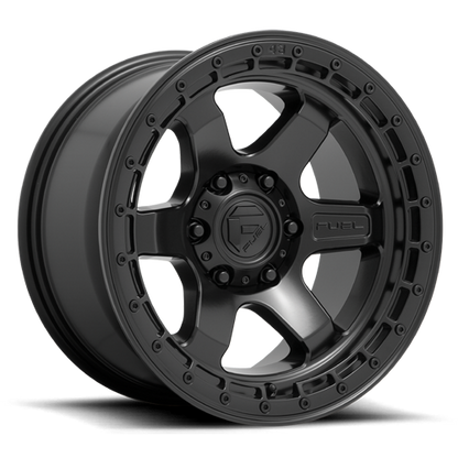 Aluminum Wheels 17X9 Block D750 5 On 127 Matte Black/Black Ring 71.5 Bore -12 Offset 6 Spoke Fuel Off Road Wheels