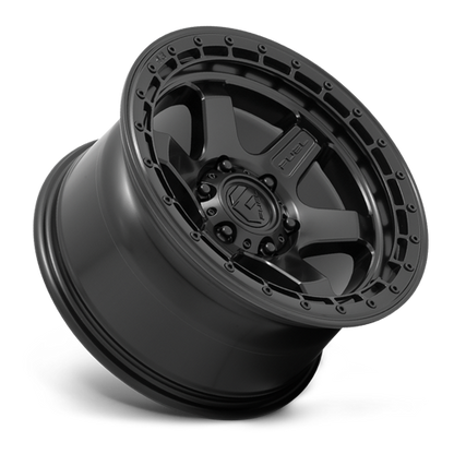Aluminum Wheels 17X9 Block D750 6 On 135 Matte Black/Black Ring 87.1 Bore 1 Offset 6 Spoke Fuel Off Road Wheels