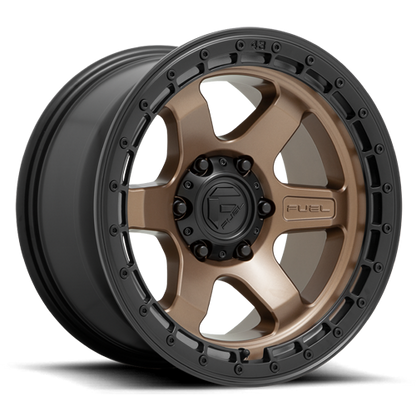 Aluminum Wheels 17X9 Block D751 5 On 127 Matte Bronze/Black Ring 71.5 Bore 1 Offset 6 Spoke Fuel Off Road Wheels