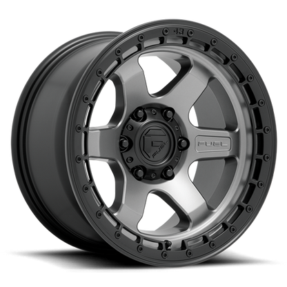 Aluminum Wheels 18X9 Block D752 6 On 139.7 Gunmetal Gray/Black Ring 106.1 Bore -12 Offset 6 Spoke Fuel Off Road Wheels