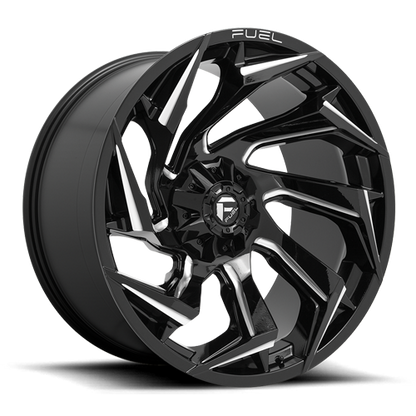 Aluminum Wheels 20X9 Reaction D753 6 On 114.3/6 On 139.7 Gloss Black Milled 78.1 Bore 1 Offset Fuel Off Road Wheels