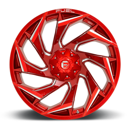 Aluminum Wheels 18X9 Reaction D754 6 On 135/6 On 139.7 Candy Red Milled 106.1 Bore -12 Offset Fuel Off Road Wheels