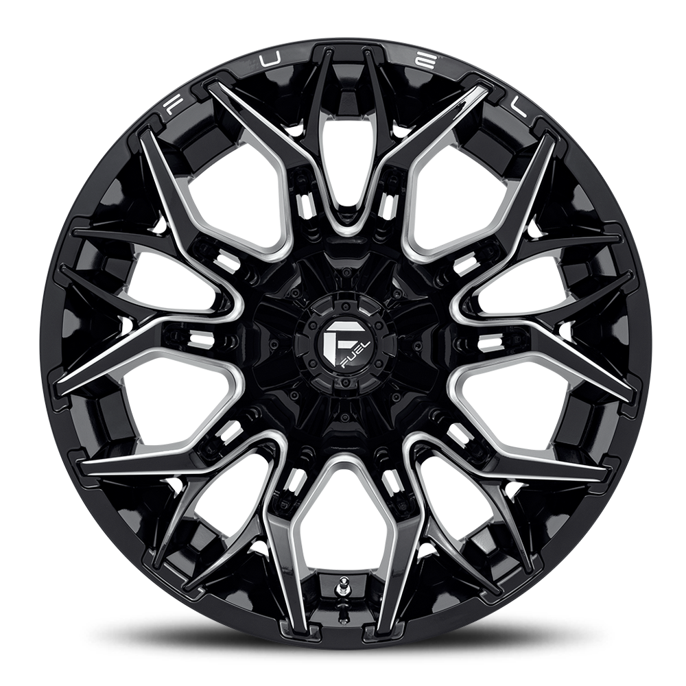Aluminum Wheels 22X10 Twitch D769 5 On 114.3/5 On 127 Gloss Black/Milled 78 Bore -18 Offset Fuel Off Road Wheels