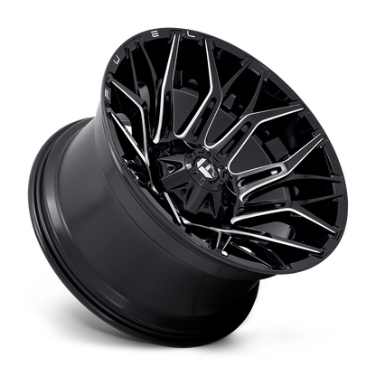 Aluminum Wheels 22X12 Twitch D769 8 On 180 Gloss Black Milled 124.3 Bore -44 Offset Fuel Off Road Wheels