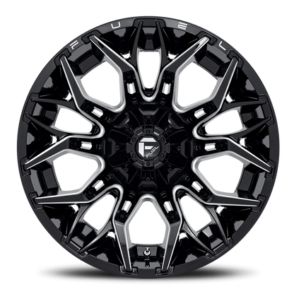 Aluminum Wheels 22X12 Twitch D769 6 On 135/6 On 139.7 Gloss Black Milled 106.1 Bore -44 Offset Fuel Off Road Wheels