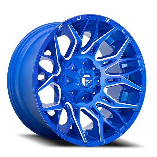Aluminum Wheels 20X9 Twitch D770 5 On 114.3/5 On 127 Anodized Blue Milled 78 Bore 1 Offset Fuel Off Road Wheels