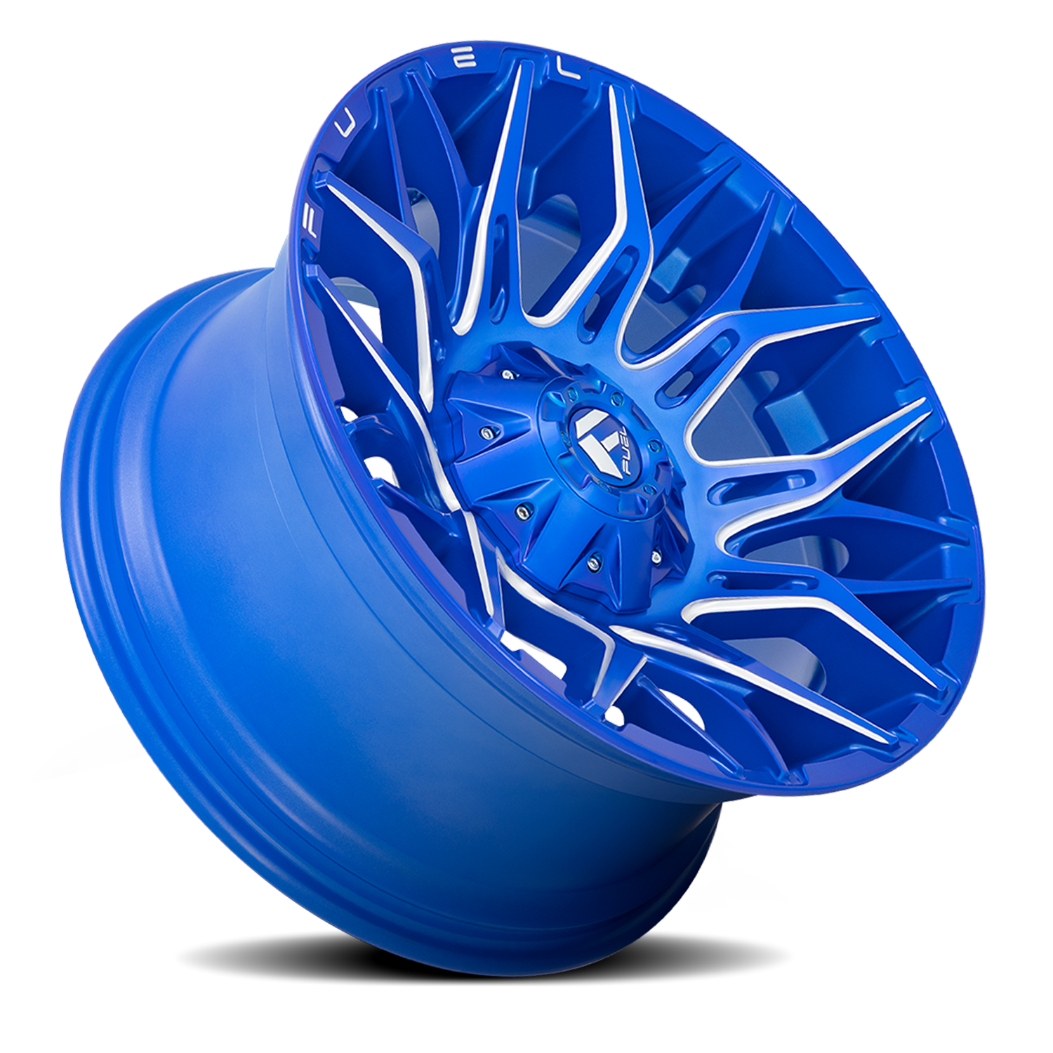 Aluminum Wheels 22X10 Twitch D770 8 On 165.1 Anodized Blue MIlled 125.2 Bore -18 Offset Fuel Off Road Wheels