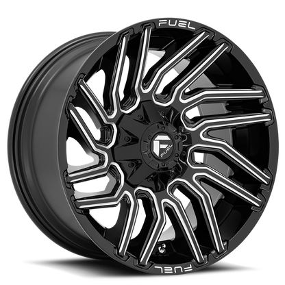 Aluminum Wheels 22X12 Typhoon D773 8 On 170 Gloss Black Milled 125.1 Bore -44 Offset Fuel Off Road Wheels