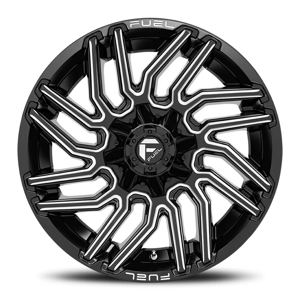Aluminum Wheels 22X12 Typhoon D773 8 On 170 Gloss Black Milled 125.1 Bore -44 Offset Fuel Off Road Wheels